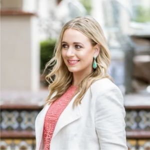 Gold Carey Earrings in Amazonite